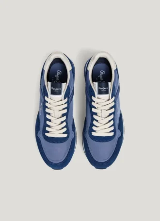 Leather Trainers with Suede Details