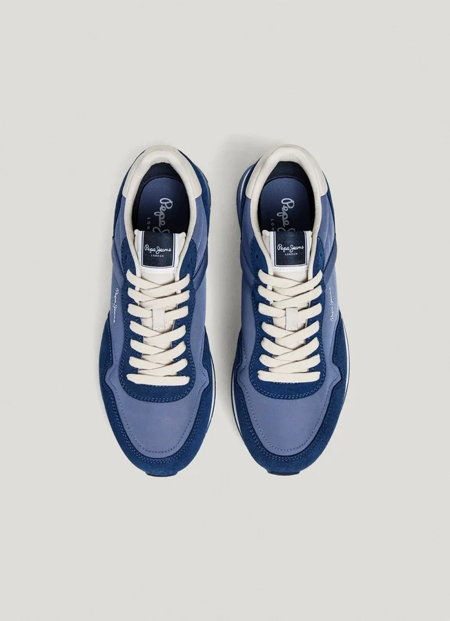 Leather Trainers with Suede Details Leather Trainers with Suede Details