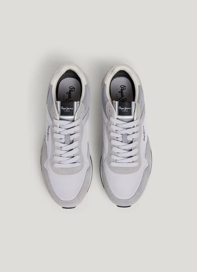 Leather Trainers with Suede Details Leather Trainers with Suede Details