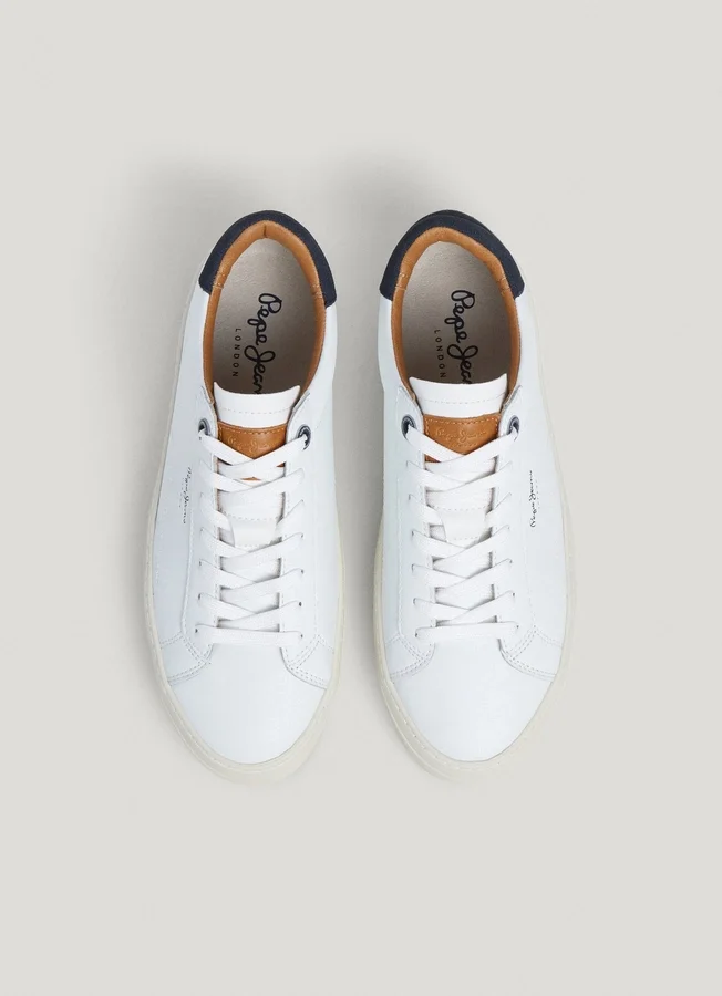 Leather Trainers with Suede Details Leather Trainers with Suede Details