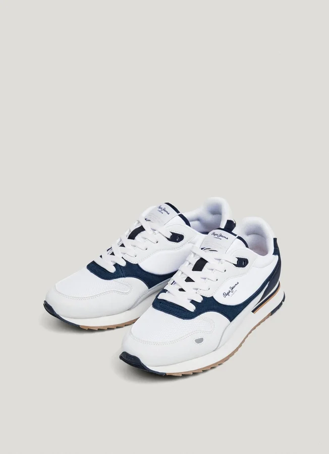 Leather Trainers with Suede Details Leather Trainers with Suede Details