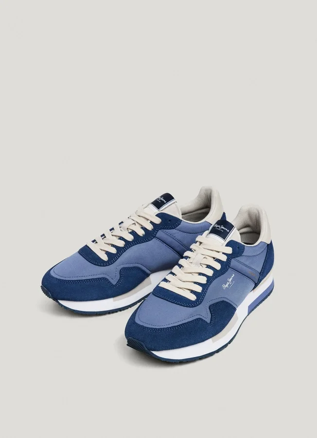 Leather Trainers with Suede Details Leather Trainers with Suede Details