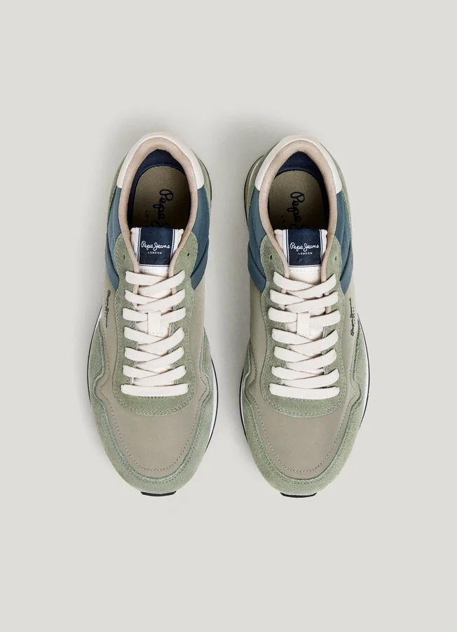 Leather Trainers with Suede Details Leather Trainers with Suede Details