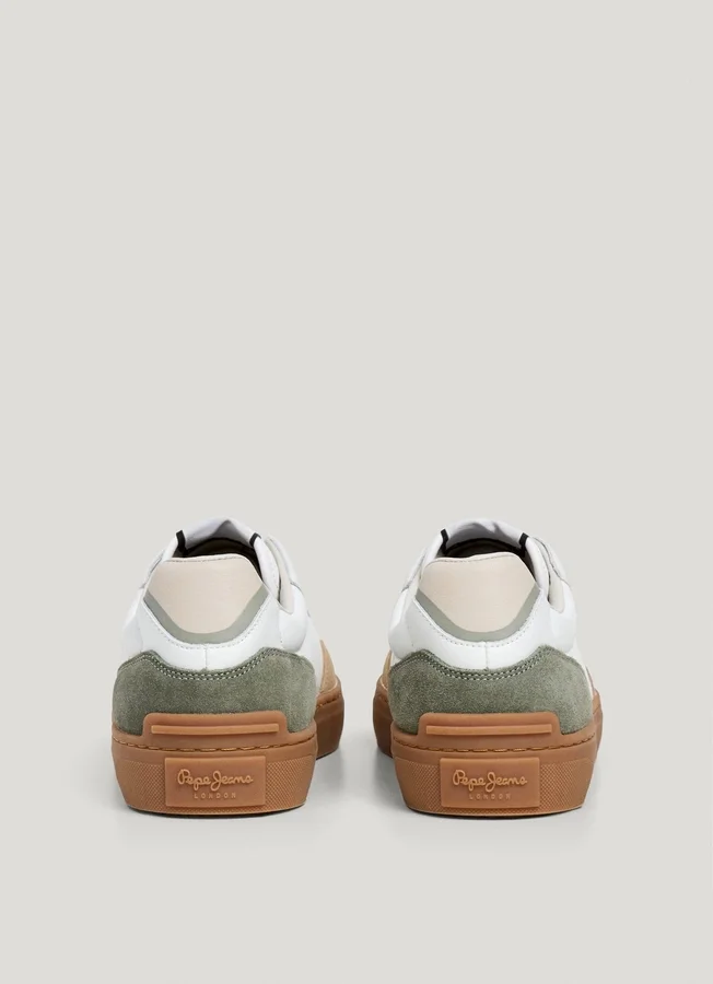 Leather Trainers with Suede Details Leather Trainers with Suede Details