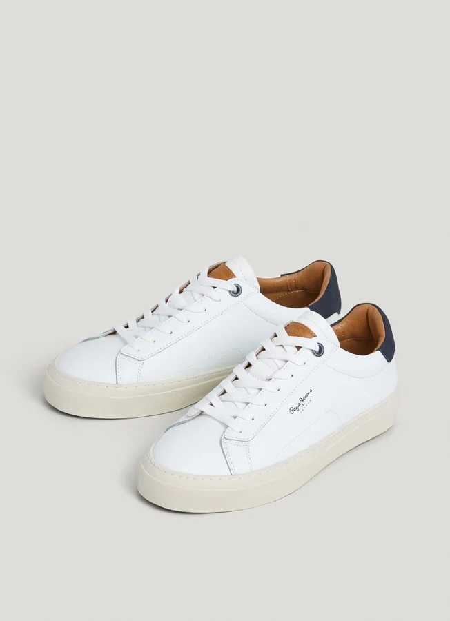 Leather Trainers with Suede Details Leather Trainers with Suede Details