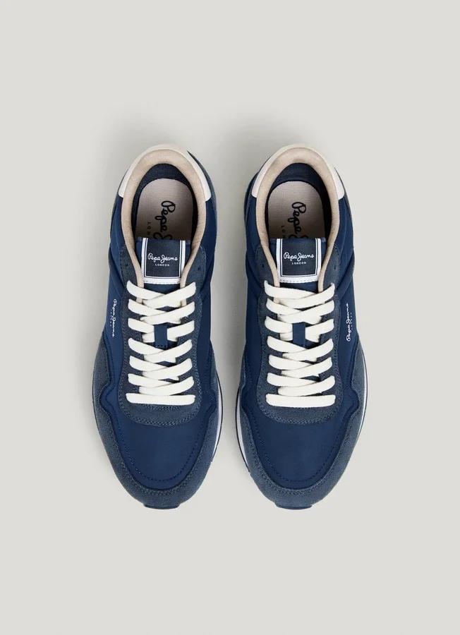 Leather Trainers with Suede Details Leather Trainers with Suede Details