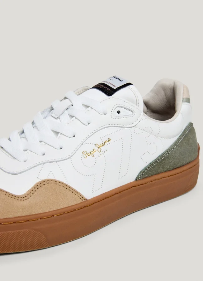 Leather Trainers with Suede Details Leather Trainers with Suede Details