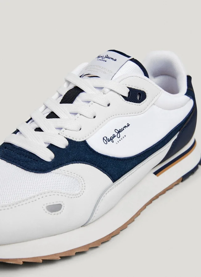 Leather Trainers with Suede Details Leather Trainers with Suede Details