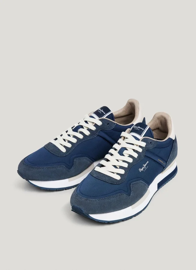 Leather Trainers with Suede Details Leather Trainers with Suede Details