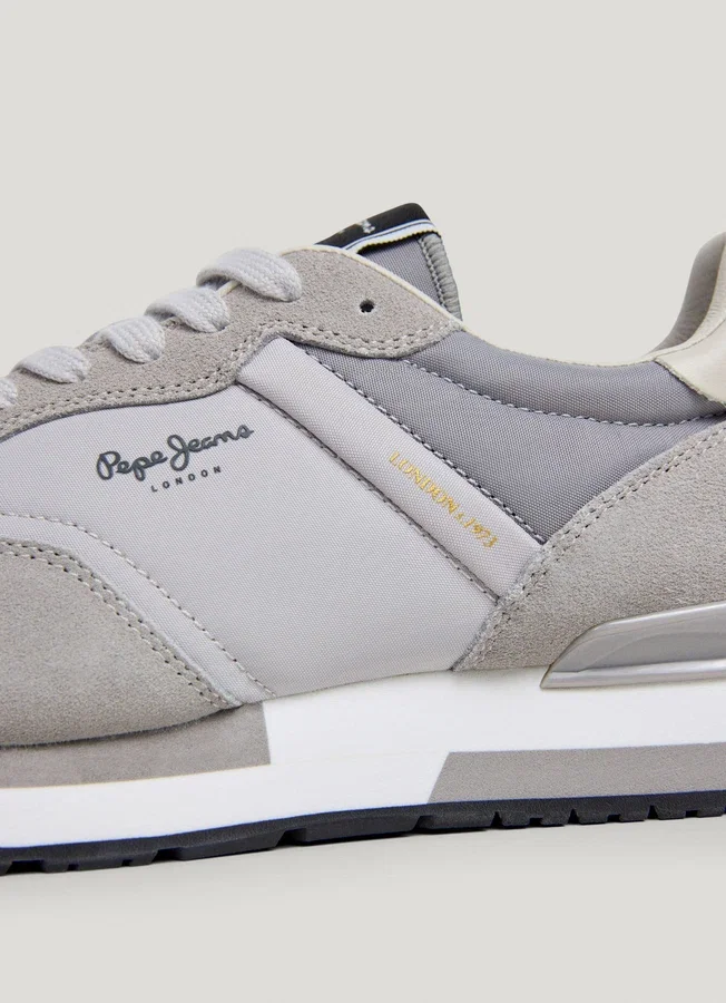 Leather Trainers with Suede Details Leather Trainers with Suede Details