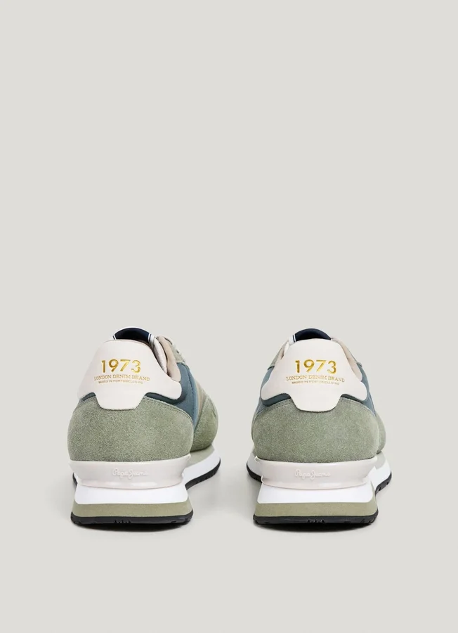 Leather Trainers with Suede Details Leather Trainers with Suede Details