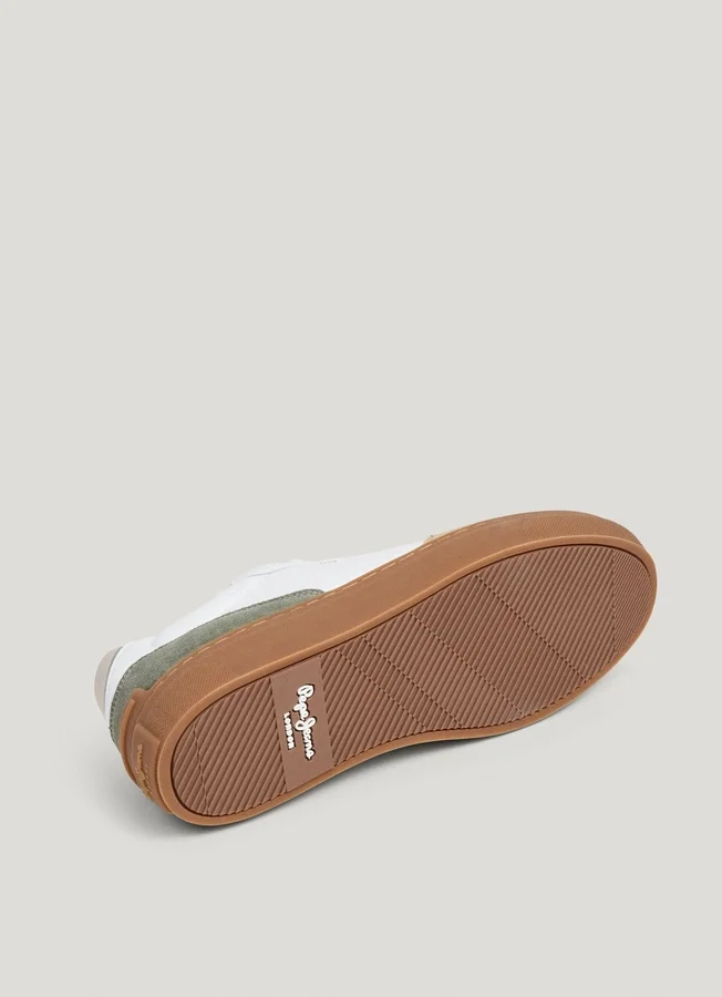 Leather Trainers with Suede Details Leather Trainers with Suede Details