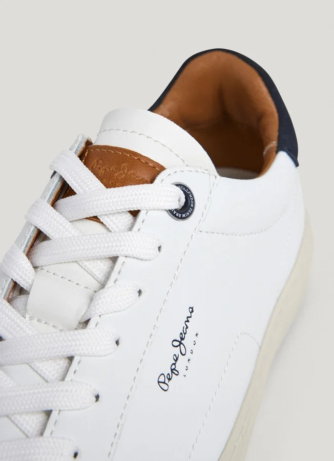 Leather Trainers with Suede Details Leather Trainers with Suede Details