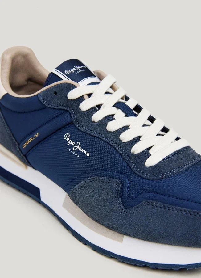 Leather Trainers with Suede Details Leather Trainers with Suede Details