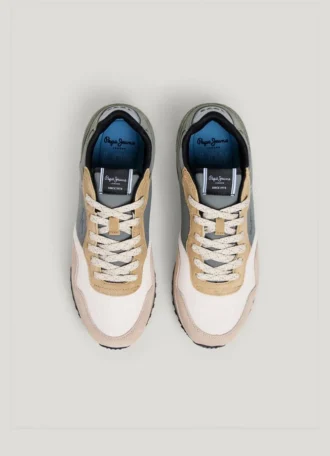 Leather Trainers with Suede Details – London