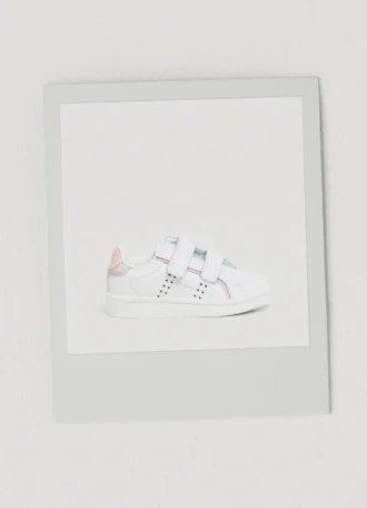 Leather Trainers with Velcro Closure