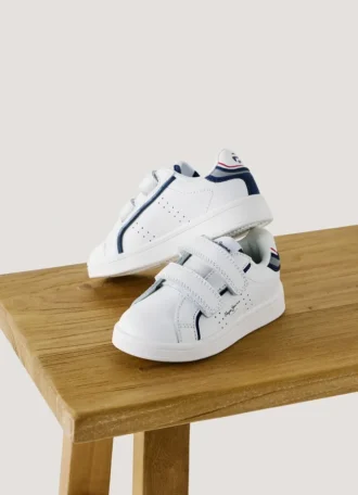 Leather Trainers with Velcro Closure