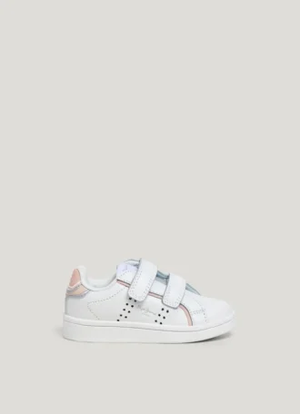 Leather Trainers with Velcro Closure