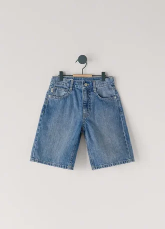 Loose Fit Denim Bermuda Shorts