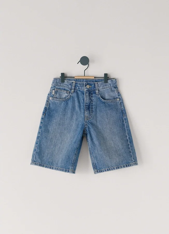 Loose Fit Denim Bermuda Shorts Loose Fit Denim Bermuda Shorts