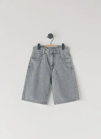 Loose Fit Denim Bermuda Shorts