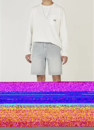 Loose Fit Denim Bermuda Shorts