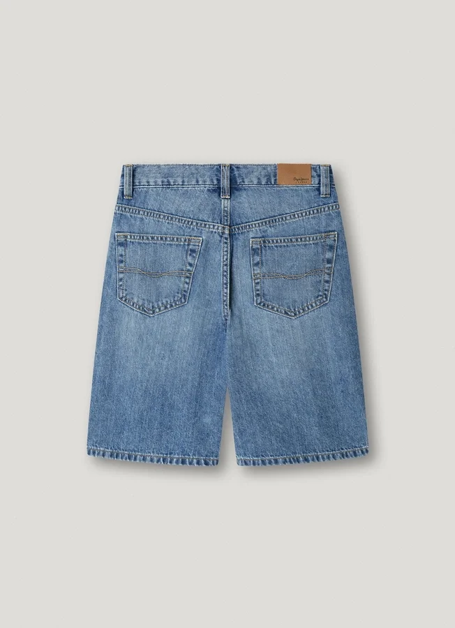 Loose Fit Denim Bermuda Shorts Loose Fit Denim Bermuda Shorts