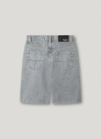 Loose Fit Denim Bermuda Shorts