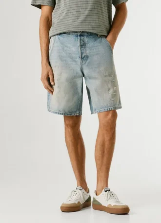 loose fit denim bermuda shorts 2 3 330x456 - Loose Fit Denim Bermuda Shorts