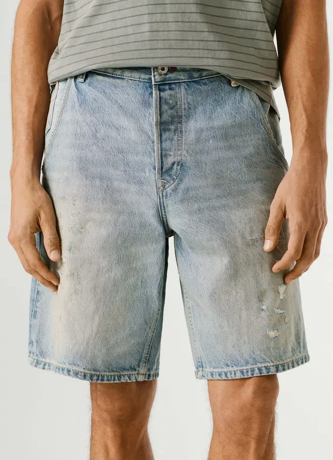 Loose Fit Denim Bermuda Shorts Loose Fit Denim Bermuda Shorts