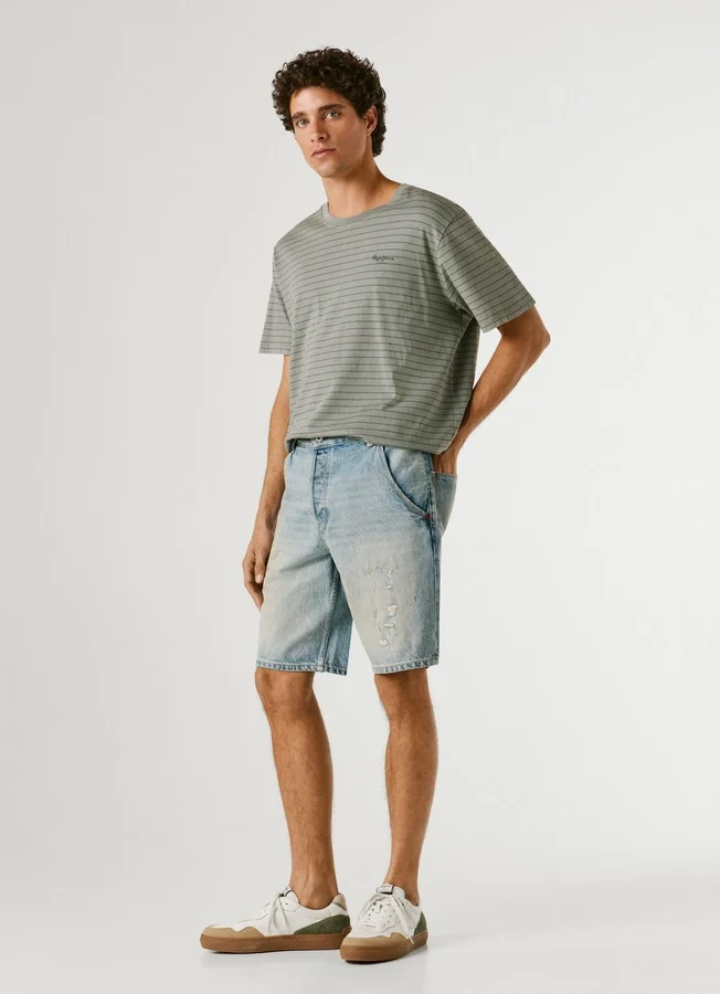 Loose Fit Denim Bermuda Shorts Loose Fit Denim Bermuda Shorts