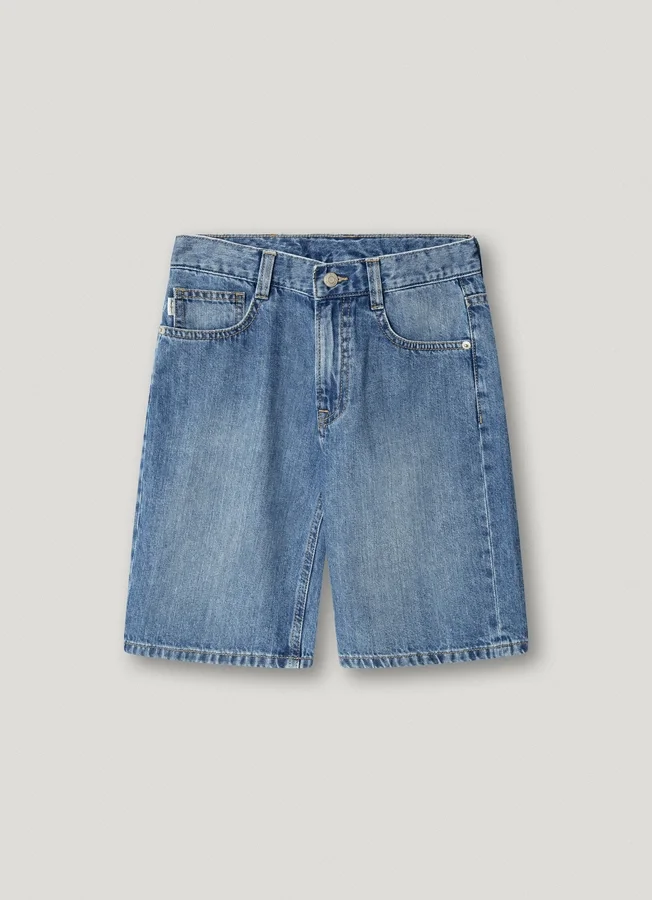 Loose Fit Denim Bermuda Shorts Loose Fit Denim Bermuda Shorts