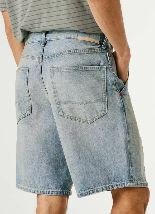 Loose Fit Denim Bermuda Shorts Loose Fit Denim Bermuda Shorts