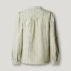 Mao Collar Striped Blouse
