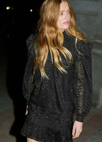 Metallic Details Fluid Blouse