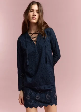 Openwork Detail Mini Dress