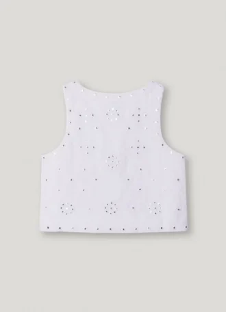 Padded Waistcoat with Openwork Details