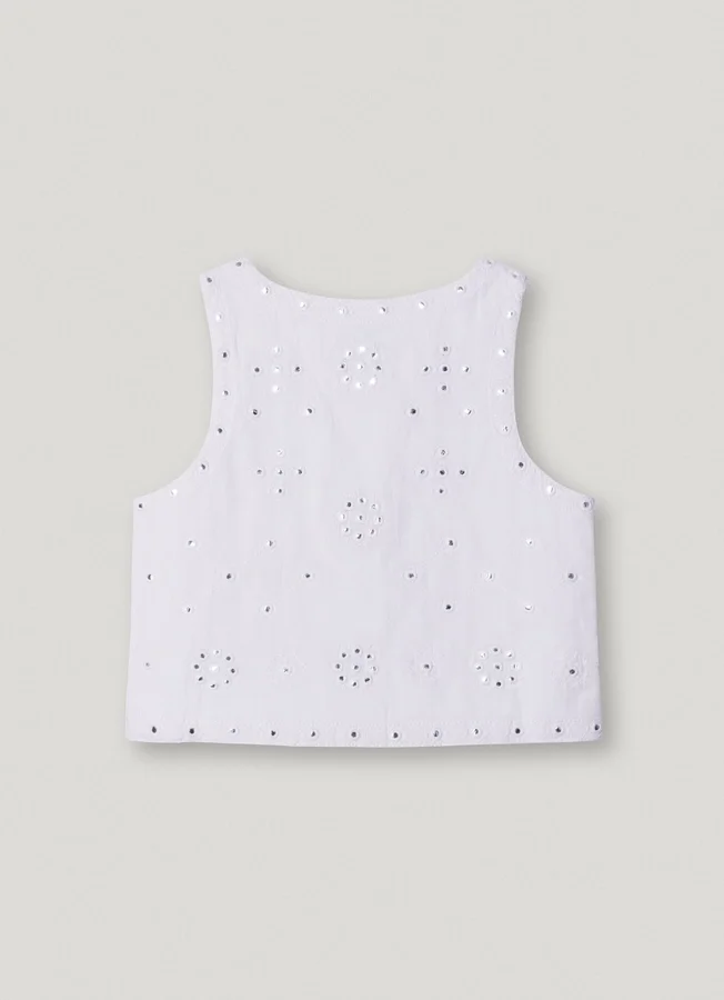 Padded Waistcoat with Openwork Details Padded Waistcoat with Openwork Details