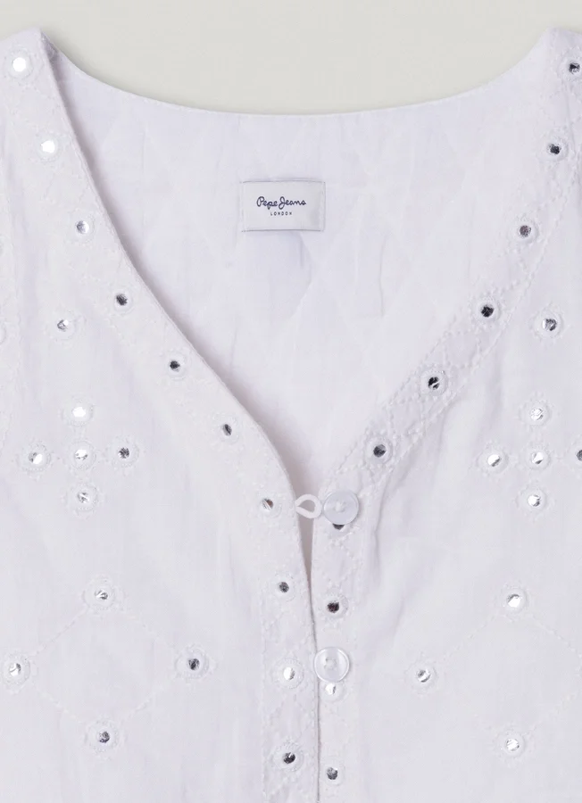 Padded Waistcoat with Openwork Details Padded Waistcoat with Openwork Details