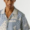 Patchwork Shirt with Cuban Collar