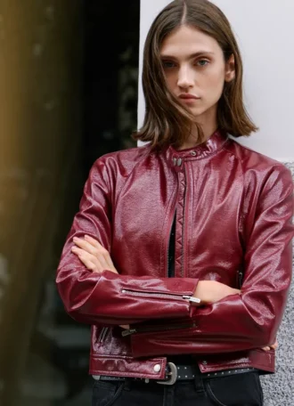 Patent Leather Biker Jacket