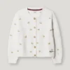 Pointelle Cardigan with Embroidered Flowers