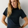 Pointelle T-Shirt with Embroidered Logo