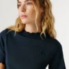 Pointelle T-Shirt with Embroidered Logo