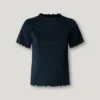 Pointelle T-Shirt with Embroidered Logo