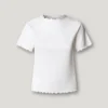 Pointelle T-Shirt with Embroidered Logo