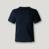 Pointelle T-Shirt with Embroidered Logo