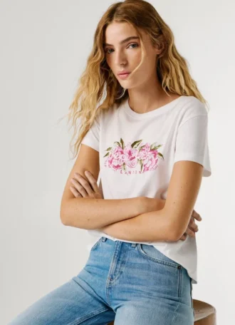 Printed Floral Logo T-Shirt