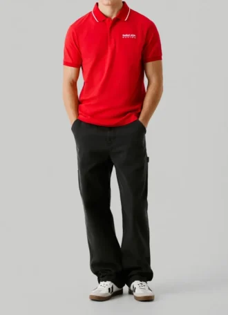 Printed Logo Pique Polo Shirt