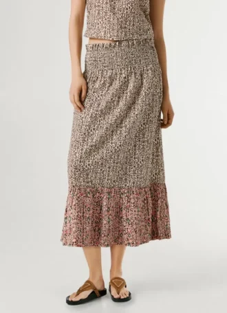 Printed Midi Skirt